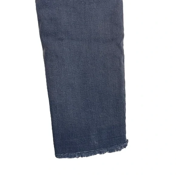 AEO Denim Super Super Stretch Crop Jegging Medium Blue Wash Raw Hem Mid Rise 8 - Picture 9 of 15